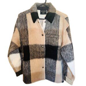 Harley-Davidson Plaid Cozy Jacquard Shacket Oversize Boxy Utility Gorpcore Jacke